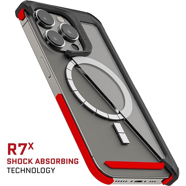 Ghostek Atomic Slim Serisi iPhone 15 Pro Klf (MIL-STD-810G)-Red
