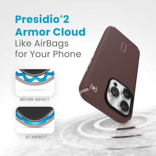Speck Apple iPhone 15 Pro Max Presidio2 Pro Grip Serisi Klf (MIL-STD-810G)-Warm Sand
