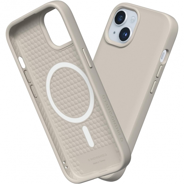 RhinoShield SolidSuit Serisi Apple iPhone 15 Plus MagSafe Uyumlu Klf (MIL-STD-810G)-Shell Beige 