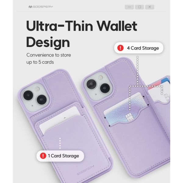 GOOSPERY Balance Fit Serisi Apple iPhone 15 Plus Czdan Klf -Purple