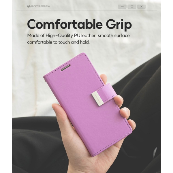 Goospery Rich Serisi Apple iPhone 15 Plus Czdan Klf-Purple