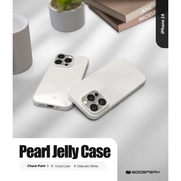Goospery Pearl Jelly Serisi Apple iPhone 15 Pro Klf-Red