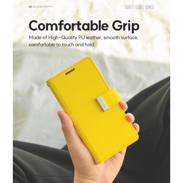 Goospery Rich Serisi Apple iPhone 15 Pro Czdan Klf-Yellow