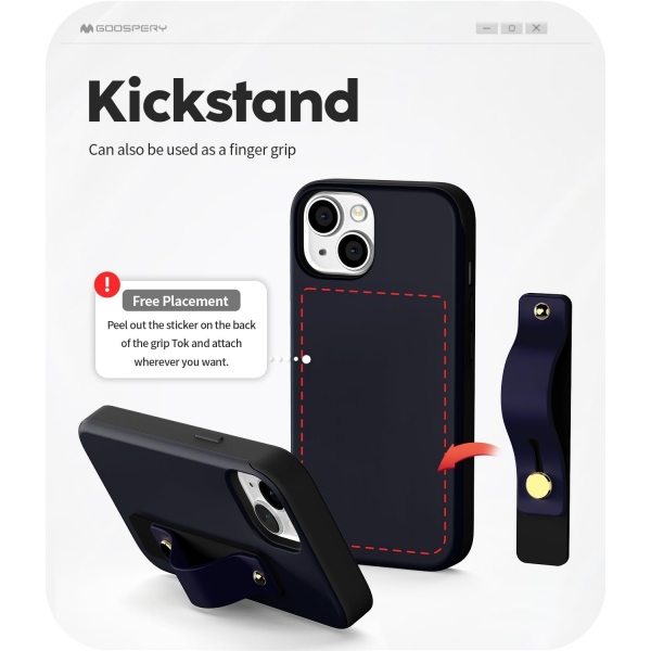 Goospery SlideTok Serisi Apple iPhone 15 Pro Max Czdan Klf-Navy