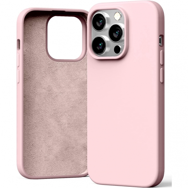 Goospery Liquid Silicone iPhone 15 Pro Max Darbeye Dayankl Klf-Pink Sand