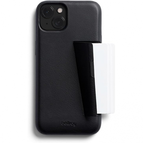 Bellroy Apple iPhone 15 Czdan Deri Klf-Black