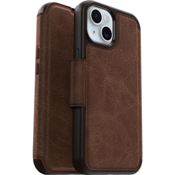 OtterBox Strada Folio iPhone 15 Pro Czdan Klf -Brown