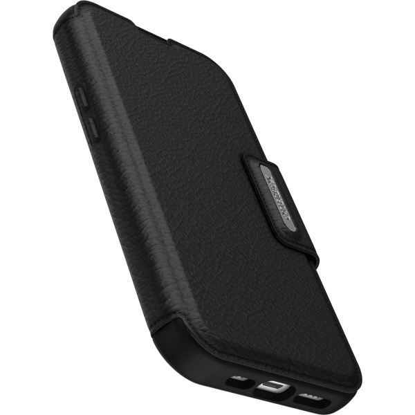 OtterBox Strada Folio iPhone 15 Pro Max Czdan Klf -Black