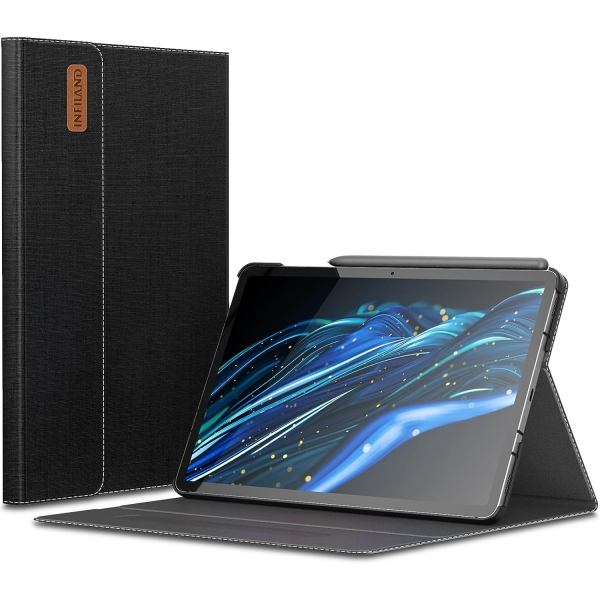 INFILAND Galaxy Tab S9 Plus/S9 FE Standl Klf-Black