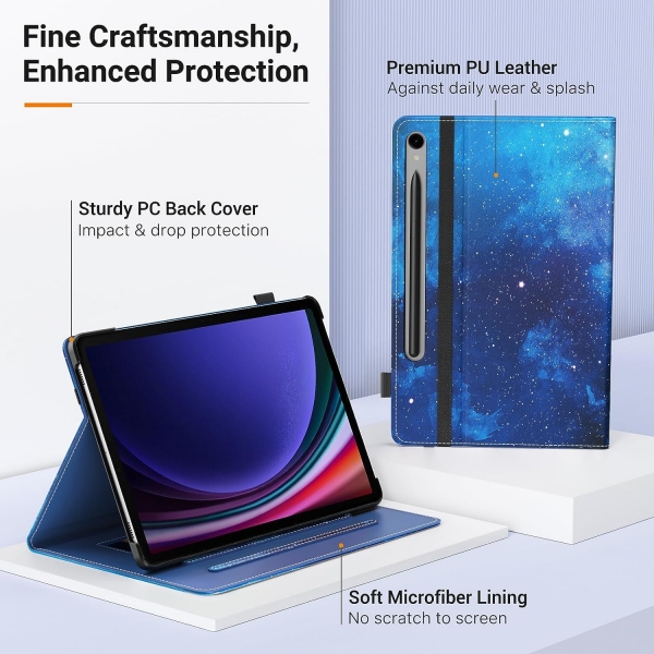 MoKo Samsung Galaxy Tab S9 FE Standl Klf-Blue Starry Sky