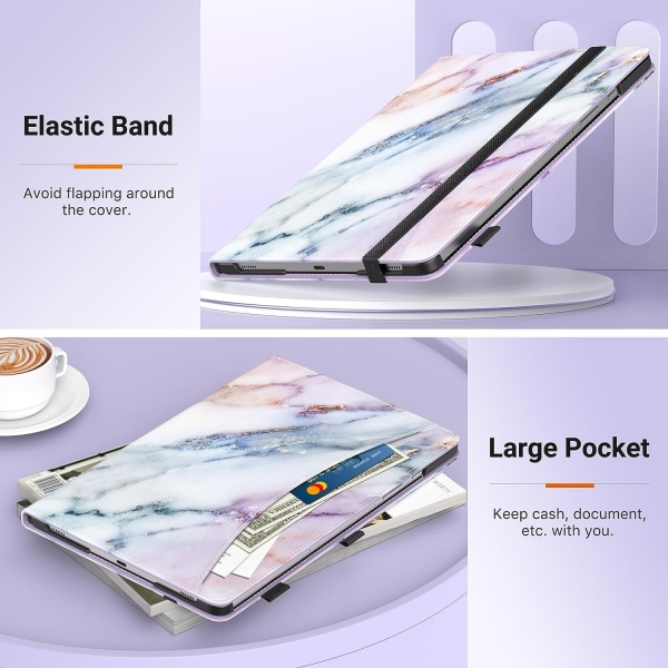 MoKo Samsung Galaxy Tab S9 FE Standl Klf-Purple Marble