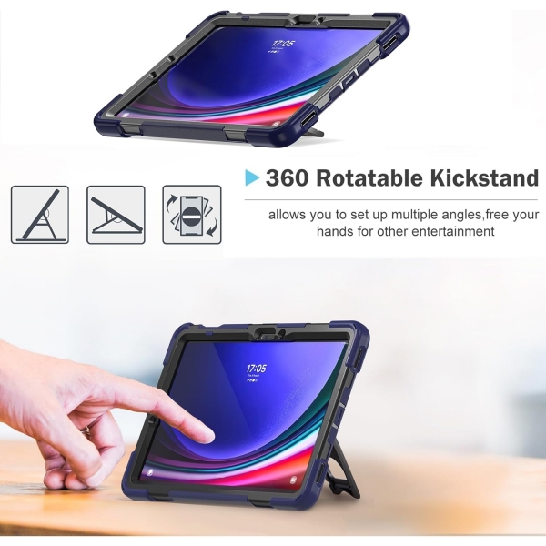 ProCase Galaxy Tab S9 FE Plus Kickstand Klf -Navy