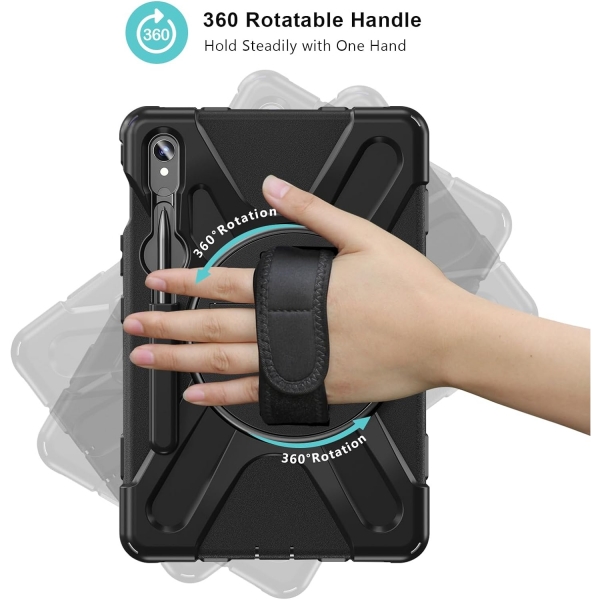 ProCase Galaxy Tab S9 FE Plus Kickstand Klf -Black