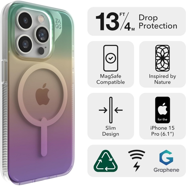 ZAGG Milan Snap Apple iPhone 15 Pro Max Klf -Iridescent