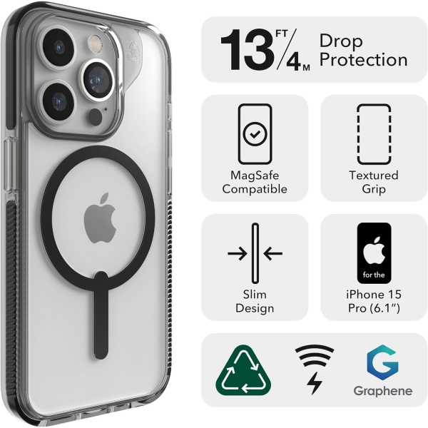 ZAGG Santa Cruz Snap iPhone 15 Pro Max effaf Klf -Magenta 