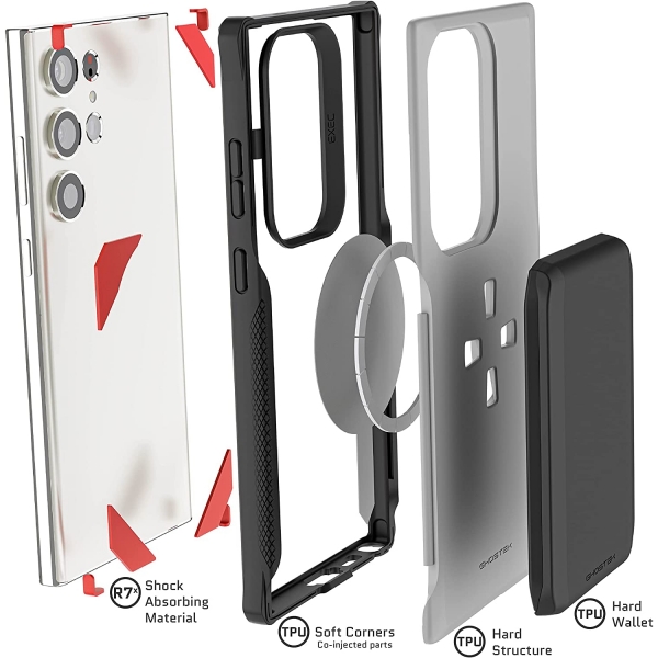 Ghostek EXEC Serisi Galaxy S24 Plus Czdan Klf -Grey