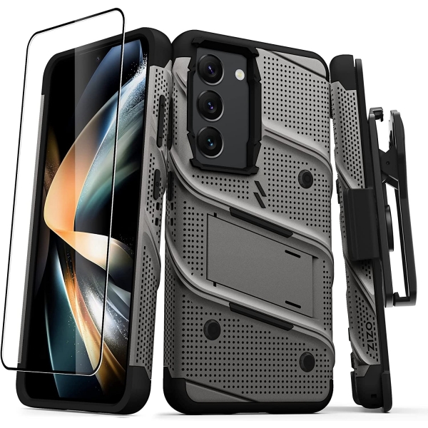 Zizo Bolt Serisi Samsung Galaxy S24 Ultra Klf-Gun Metal Gray Black