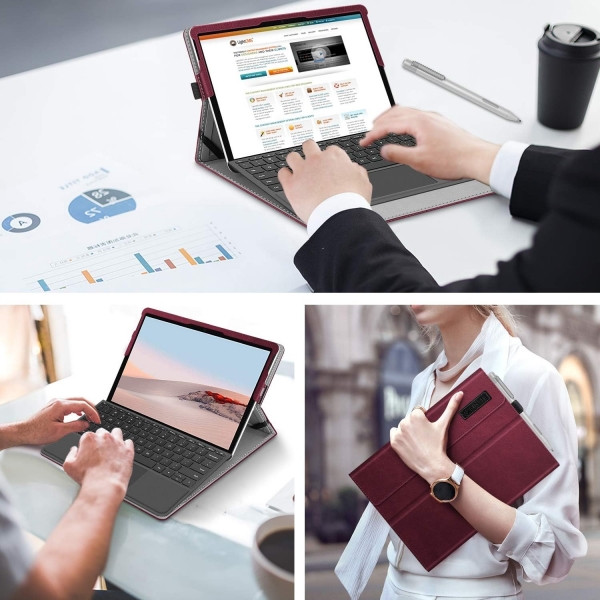 Fintie Microsoft Surface Go 4 Uyumlu Al Klf-Burgundy