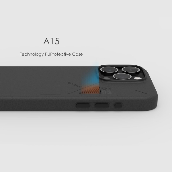 Aulumu A15 iPhone 15 Manyetik Klf -Black