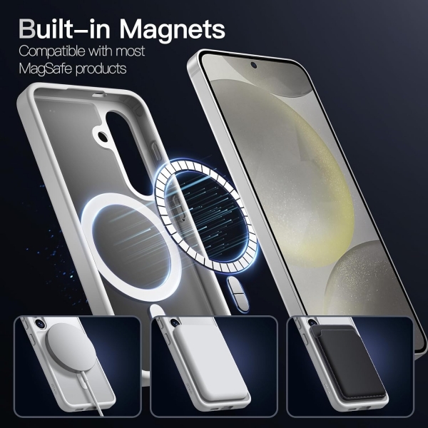 JeTech Galaxy S24 Plus MagSafe Uyumlu Klf -Silver 