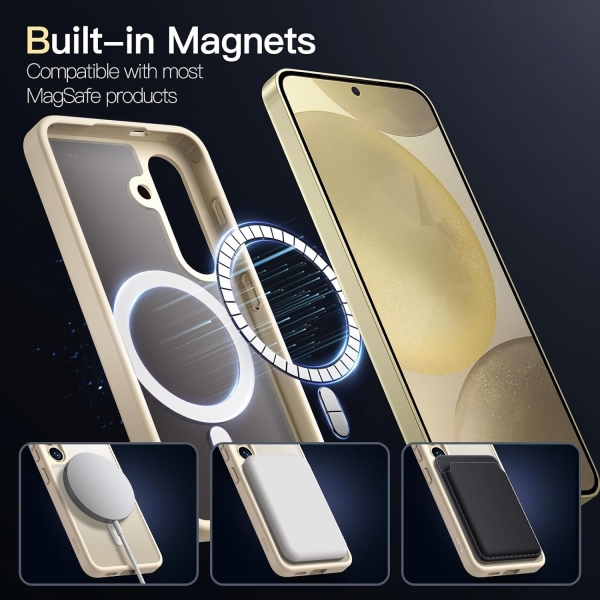 JeTech Galaxy S24 Plus MagSafe Uyumlu Klf -Gold
