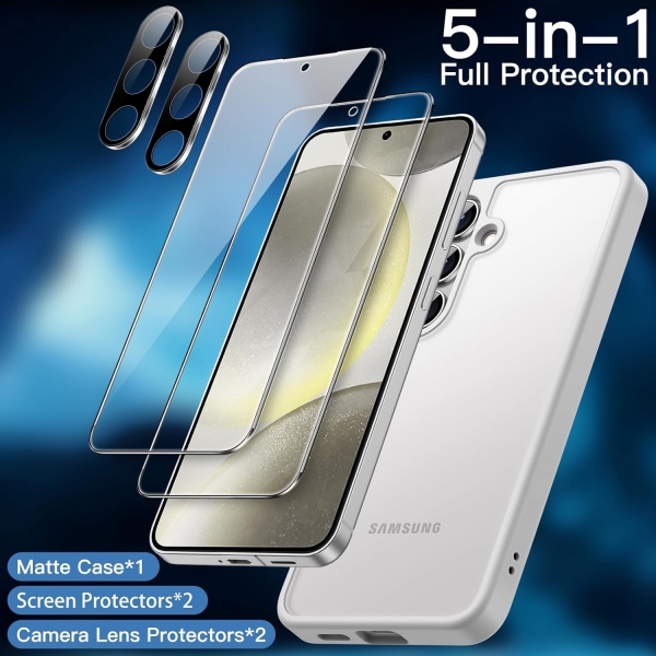 JeTech Galaxy S24 Ekran Koruyuculu Klf -Silver