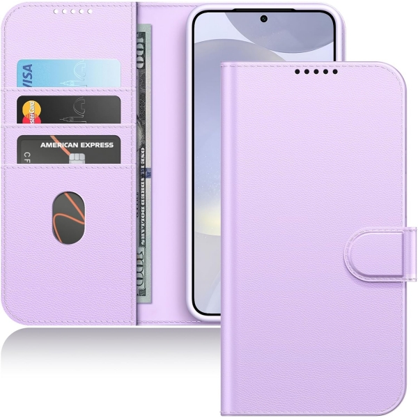 JeTech Manyetik Galaxy S24 Plus Czdan Klf -Lilac 