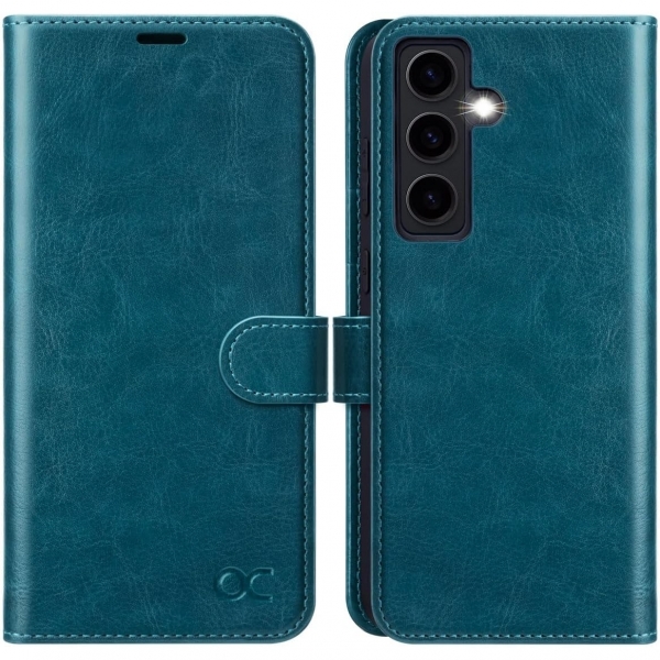 OCASE Galaxy S24 Plus Deri Czdan Klf-Peacock Blue