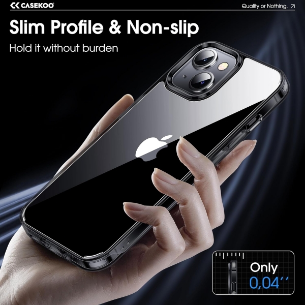 CASEKOO iPhone 15 Plus Uyumlu effaf Klf-Glitter