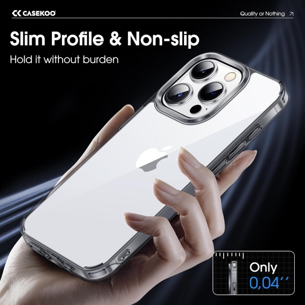 CASEKOO iPhone 15 Pro Max Uyumlu effaf Klf-Glitter
