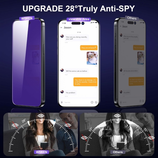 WSKEN iPhone 15 Plus Anti Mavi I��k Ekran Koruyucu