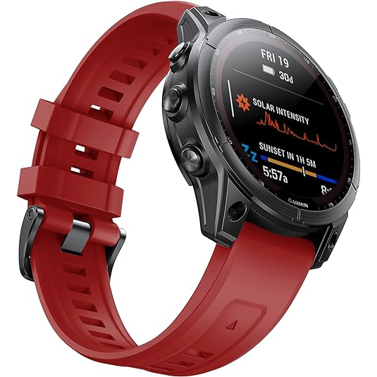 NotoCity Garmin Fenix 7/6/5 Uyumlu Kay -Red