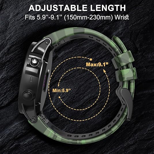 Bandkids Silikon Garmin Fenix 7X/6X/5X Kay -Green