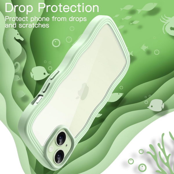 JETech Cute Dalgal iPhone 15 Plus Klf -Green