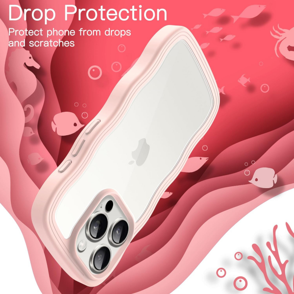 JETech Cute Dalgal iPhone 15 Pro Max Klf -Pink