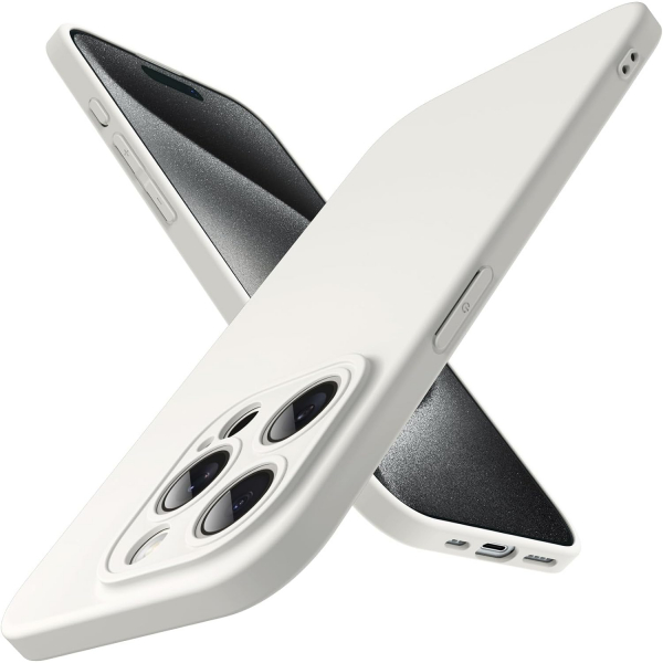 JETech nce iPhone 15 Pro Max Mat Klf-White Titanium