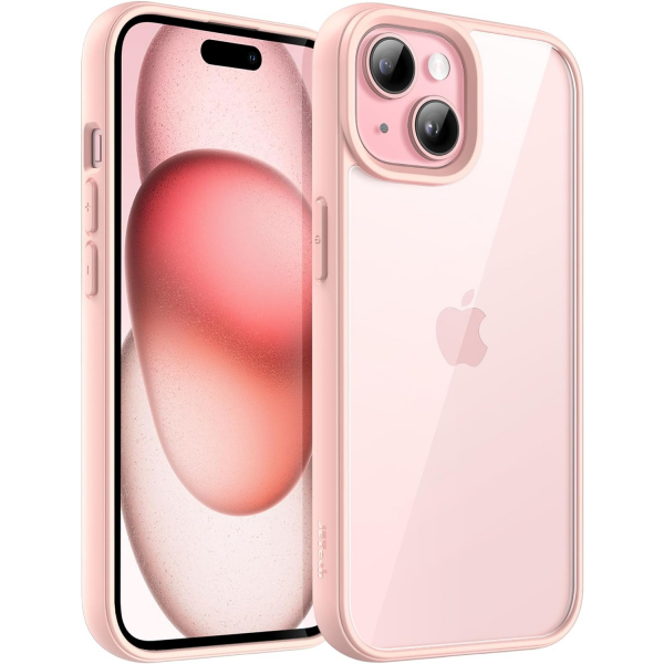 JETech Darbeye Dayankl iPhone 15 Plus Mat Klf-Pink