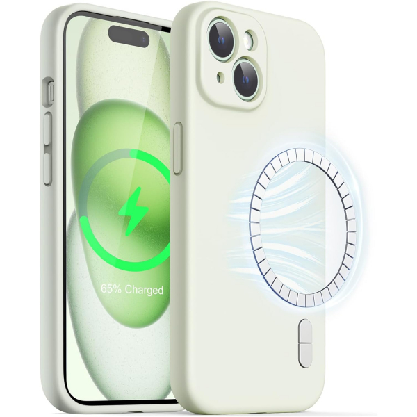 JETech Manyetik iPhone 15 Plus Silikon Klf -Green