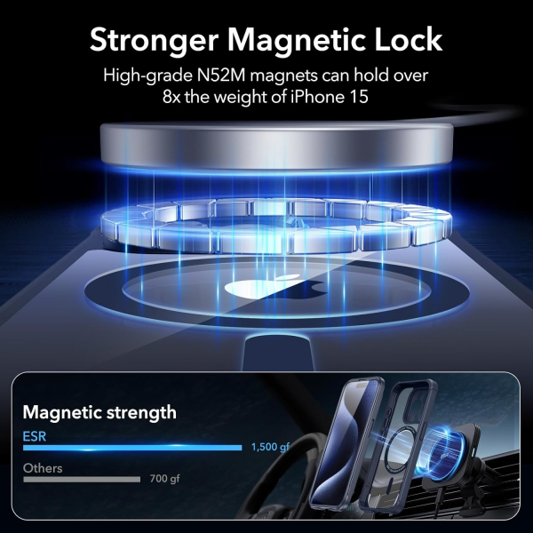 ESR Armor Tam Korumal iPhone 15 Pro Klf-Clear Dark Blue