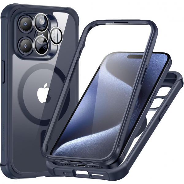 ESR Armor Tam Korumal iPhone 15 Pro Klf-Clear Dark Blue