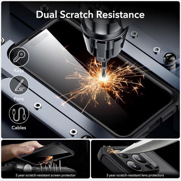 ESR Armor Tam Korumal iPhone 15 Pro Klf-Clear Black