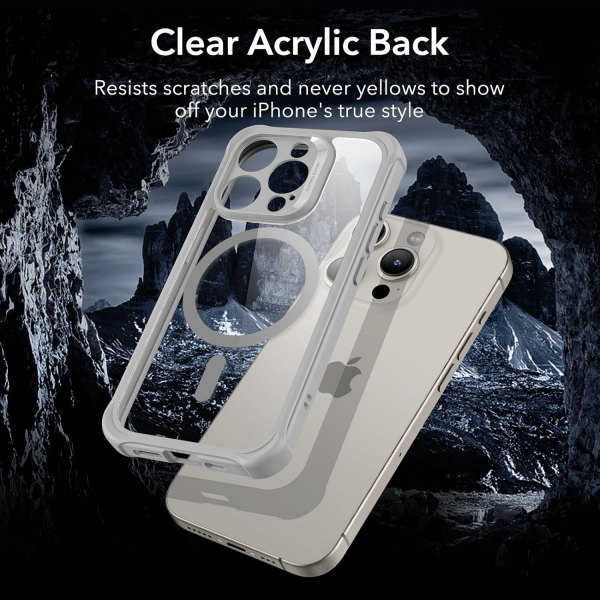 ESR Armor Tam Korumal iPhone 15 Pro Klf-Clear Gray