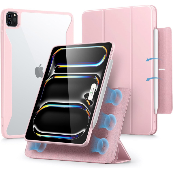 ESR Rebound 360 iPad Air 6.Nesil Manyetik Klf(11 in)-Pink