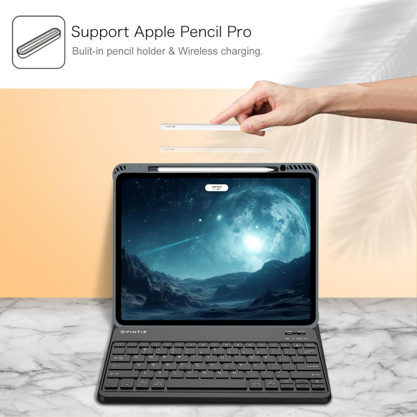Fintie Manyetik iPad Air Klavyeli Klf (13 in)-Black