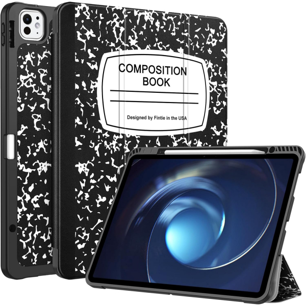 Fintie Kalem Blmeli iPad Air 6.Nesil Klf (11 in)-Composition Book