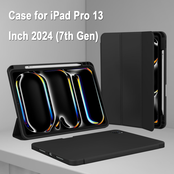ZryXal Kalem Blmeli iPad Pro M4 Klf (11 in)-Black