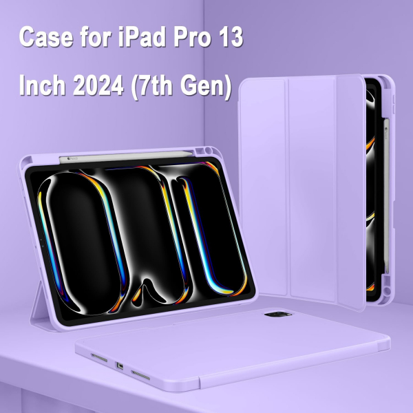 ZryXal Kalem Blmeli iPad Pro M4 Klf (11 in)-Clove Purple