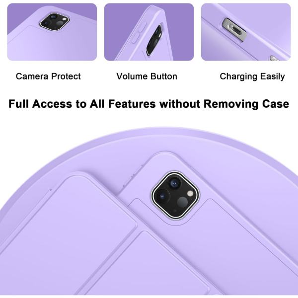ZryXal Kalem Blmeli iPad Pro M4 Klf (11 in)-Clove Purple