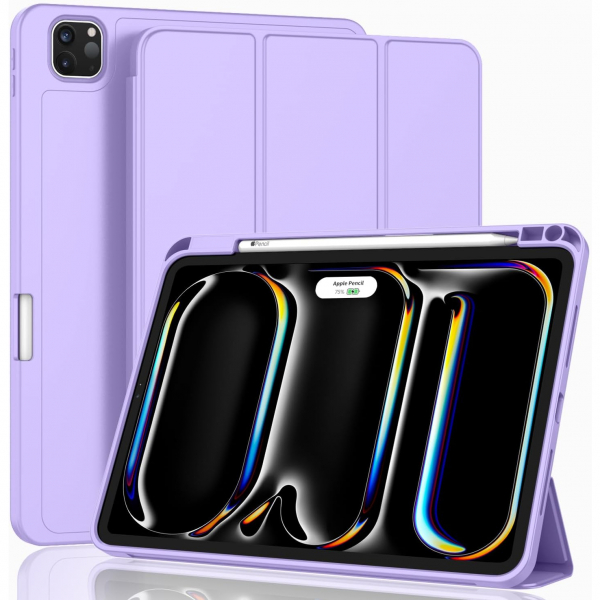 ZryXal Kalem Blmeli iPad Pro M4 Klf (11 in)-Clove Purple
