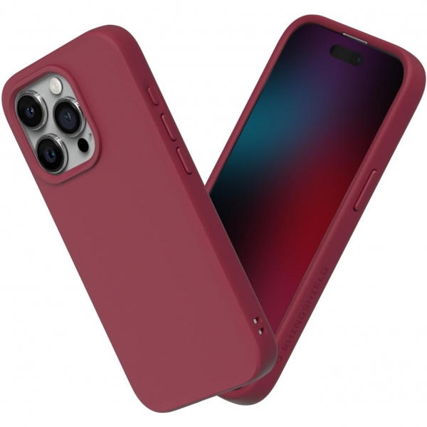 RhinoShield SolidSuit iPhone 15 Pro Max Klf -Bordeaux Red